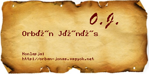 Orbán Jónás névjegykártya