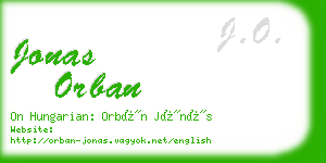 jonas orban business card